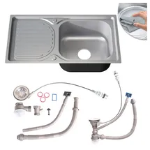 MuCoLa - Edelstahlspüle Spülbecken Einbauspüle Küchenspüle Spüle Edelstahl Glatt Küche