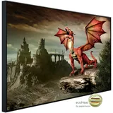 Papermoon Infrarotheizung roter Drache«, Matt-Effekt - bunt