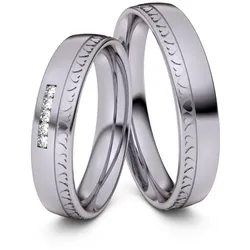 Trauringe Herzkranz 585er Palladium - 9761