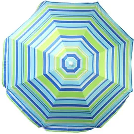 Ellug gestreifter Sonnenschirm 180 x 180 cm Grün/Blau/Hellblau/Dunkelblau/Türkis