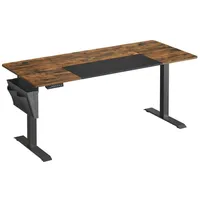 Songmics Höhenverstellbarer Schreibtisch 160 x 60 cm Vintagebraun/Mattschwarz