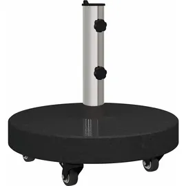 vidaXL Sonnenschirmständer mit Rollen für Ø38/48mm Stangen - Schwarzer Granit, 30kg Rund vidaXL