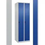 C+P Spind Classic PLUS, 2 Abteile, HxBxT 185x60x50cm, Sicherheitsdrehriegel, Hellgrau/Enzianblau von PROREGAL