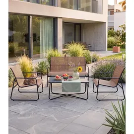 Schou Company A/S Gartenlounge 4-tlg. anthrazit/braun