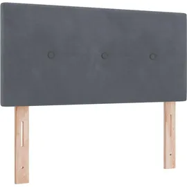 vidaXL LED Boxspringbett mit Matratze Dunkelgrau 90 x 190 cm Samt
