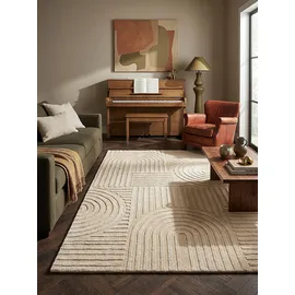 KADIMA DESIGN Wollteppich geometrisch 160 x 230 cm Natur