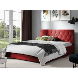 Mirjan24 Polsterbett Loloz Tap, Doppelbett mit Bettkasten und Kopfteil, Ehebett (Farbe: Mikrofaza 0034, Größe: 120x200 cm) - Rot