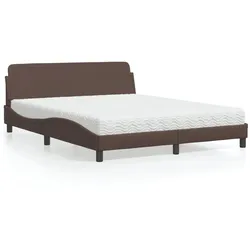 Bett mit Matratze Braun 160x200 cm Kunstleder – Stilvolles Design & herausragender Komfort