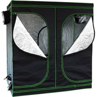 Growbox 240x200x120cm Indoor Gewächshaus Pflanzenzelt Zuchtschrank Treibhaus - Schwarz