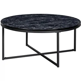 FineBuy Couchtisch FB24016 Marmor Optik rund 80 x 36 x 80 cm