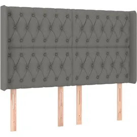 vidaXL Boxspringbett mit Matratze & LED Dunkelgrau 140x200 cm Stoff