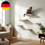 WOOWOOD® 2X Kletterwand Katzen - 3X Katzentreppe Wand [Beste Stabilität] - Kratz