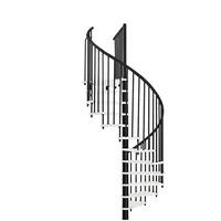 Minka Spindeltreppe Spiral Effect 38 305,5 cm Aluminium/Holz/Metall