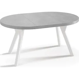 WFL GROUP Designer Runder Ausziehtisch Ø 100 cm grau
