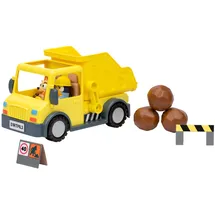 Bluey Benne-LKW mit den exklusiven Figuren mit Schutzhelm und Bingo mit Schlamm,