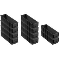 SparSet 10x Leitfähige Industriebox 300 S | HxBxT 8,1x9,1x30cm | 1,6 Liter | ESD, Sichtlagerkasten, Sortimentskasten, Sortimentsbox, Kleinteilebox