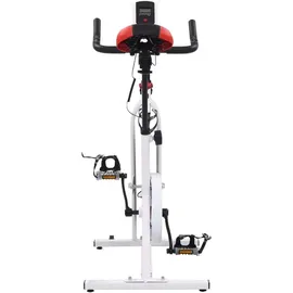 vidaXL Heimtrainer inkl. Pulsmesser weiß/rot