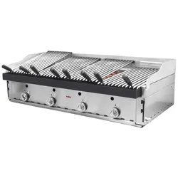 MBH - MAQUINARIA BAR HOSTELERIA MBH - Professioneller Gas Lavasteingrill 120 cm wirtschaftlich. Industrie-Grill für Restaurant, Hotel und Catering-Industrie.