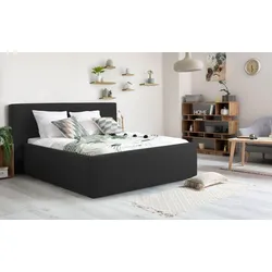 Polsterbett »Dalina«, geradliniges Kopfteil, in 5 Breiten, auch in 220cm Länge, anthrazit, , 33113867-0 Struktur