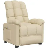 vidaXL Massagesessel 99 x 102 x 99 cm Creme mit Liegeposition und Massagefunktion