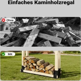 Wiltec Holzstapelhilfe Stahl 335 x 85 x 130 mm 2er Set Schwarz