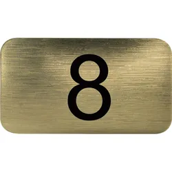 Nummernschild selbstklebend, 35 x 20 mm, Type 8, Kunststoff gold metallic