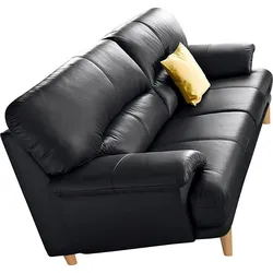 3-Sitzer TRENDMANUFAKTUR "Cecilia, Sofa in italienischem Design", schwarz, B:200cm H:87cm T:90cm, Sofas, mit tollem Sitzkomfort, extrabequeme Armlehnen, Holzfüße
