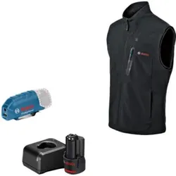 Bosch Beheizbare Kleidung GHV 12+18V XA: Akkuadapter, Ladegerät, 1x Akku, Gr. S