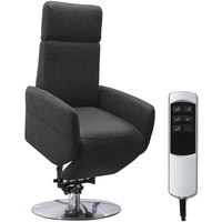 Cavadore TV-Sessel Cobra / Fernsehsessel mit 2 E-Motoren, Akku und Aufstehhilfe / Relaxfunktion, Liegefunktion / Ergonomie L / 71 x 112 x 82 / Lederoptik Anthrazit