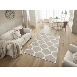 Teppich HOME AFFAIRE "Fenris" Gr. 2, beige (creme), B:70cm H:12mm L:140cm, Kunstfaser, Teppiche, Konturenschnitt, 3D-Design, flacher Teppich, Kurzflor, weich, elegant
