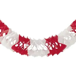 VEPATIM Girlande aus Papier rot/weiss schwer entflammbar Ø14.5cm 10m