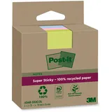 Post-it Super Sticky 100 % Recycling Notes, 3 Blöcke, 70 Blätter pro Block, 76 x 76 mm