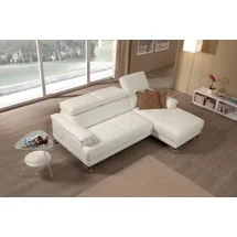 Egoitaliano "Soul, Design und Sitzkomfort auf hohem Niveau, tolle Details, L-Form", mit Recamiere, inkl. Kopfteilverstellung weiß,