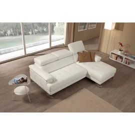 Egoitaliano "Soul, Design und Sitzkomfort auf hohem Niveau, tolle Details, L-Form", mit Recamiere, inkl. Kopfteilverstellung weiß,