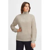 Oxmo Troyer OXNancy 21800126-ME Modischer Strickpullover mit Troyerkragen in Beige | Gr.: M