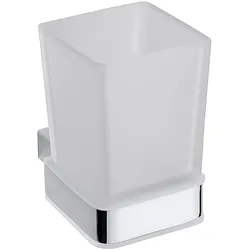 Brillantbad BIA Glashalter mit Glas Messing Glas Chrom 63x100x97 mm für Bad & WC >> zum Bohren