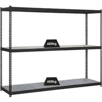 Proregal Schwerlastregal METAL YETI Three HxBxT 200x150x45cm | Fachlast 400 kg Anthrazit Metall, 150x200x45 cm Freizeit, Heimwerken, Werkstatt, Schwerlastregale