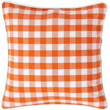 Homescapes Kissenbezug Kariert 45 x 45 cm Orange