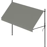 Wasabi - Cityline Klemmmarkise 200x120cm - Höhenverstellbar - Boden- und Wandmontage ohne Bohren - UV-Schutz Markisenstoff Grau - Garten Balkon