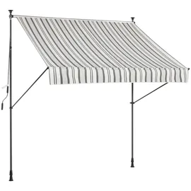 Konifera Klemmmarkise 350 x 150 cm Grau/Weiß