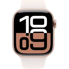 Apple Watch Series 10 GPS 42 mm Aluminiumgehäuse roségold Sportarmband blassrosa M/L