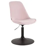TPFLiving Esszimmerstuhl Mavic mit hochwertig gepolsterter Sitzfläche - Konferenzstuhl (Küchenstuhl - Esstischstuhl - Wohnzimmerstuhl - Polsterstuhl), Gestell: Metall schwarz - Sitzfläche: Samt Pink rosa