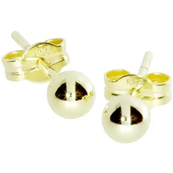 Paar Ohrstecker OSTSEE-SCHMUCK "Ostsee-Schmuck Ohrstecker Kugel 4 mm Ohrstecker Kugel 4 mm", gelb, Ohrringe, Damen, 4mm rund, Gelbgold 333