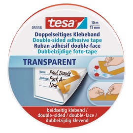 Tesa Doppelseitiges Klebeband Transparent (L x 15mm