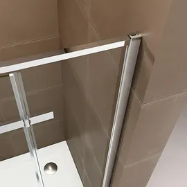 Bernstein Ex406A Viertelkreis-Duschkabine mit Drehtür 90 x 90 cm Silber Sicherheitsglas