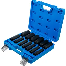 BGS Kraft-Steckschlüssel-Einsatz-Satz Sechskant, tief Antrieb Innenvierkant 12,5 mm (1/2 Zoll) Zollgrößen 13 teilig