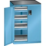 LISTA Schubladenschrank 36x27E, (BxTxH) 717x600x1020mm, 3 Schubladen, 3 x 75, lichtblau, RFID Lock