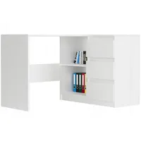Home collective Eckschreibtisch mit 3 Schubladen & Einlegeboden, modern