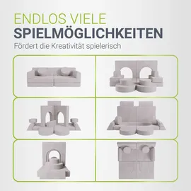 Juskys Kindersofa Kayo  mit Burgmotiv Polyester beige