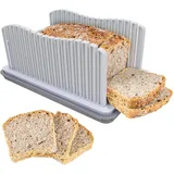 Buwico Brotschneider Brotschneidemaschine, Verstellbarer Faltbarer kompakter Handbrotschneider mit einstellbarer Breite, Sandwich-Schnittstärke, Toast Schneidemaschine, Küchen-Backwerkzeuge